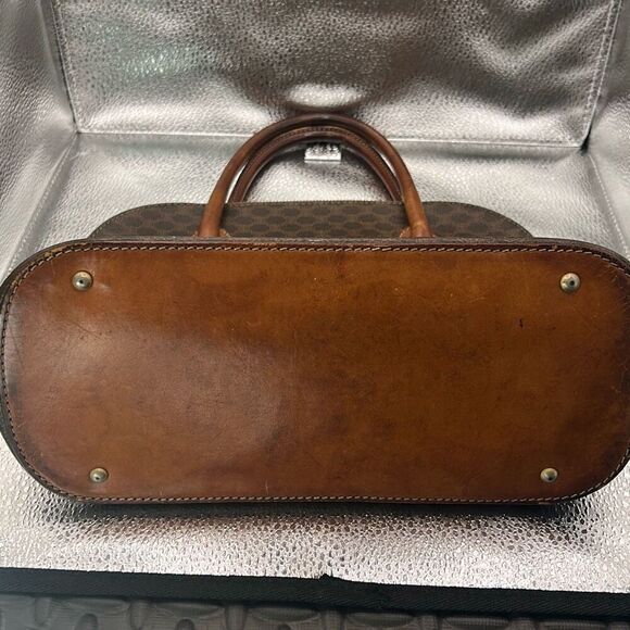 Celine Alma Top Handle Shoulder Bag Brown Triomphe Signature Logo Print - Picture 15 of 15